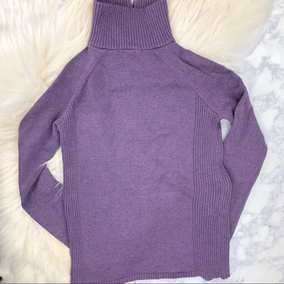 Eddie Bauer Purple Knit Sweater Zip Neck - Picture 5 of 8